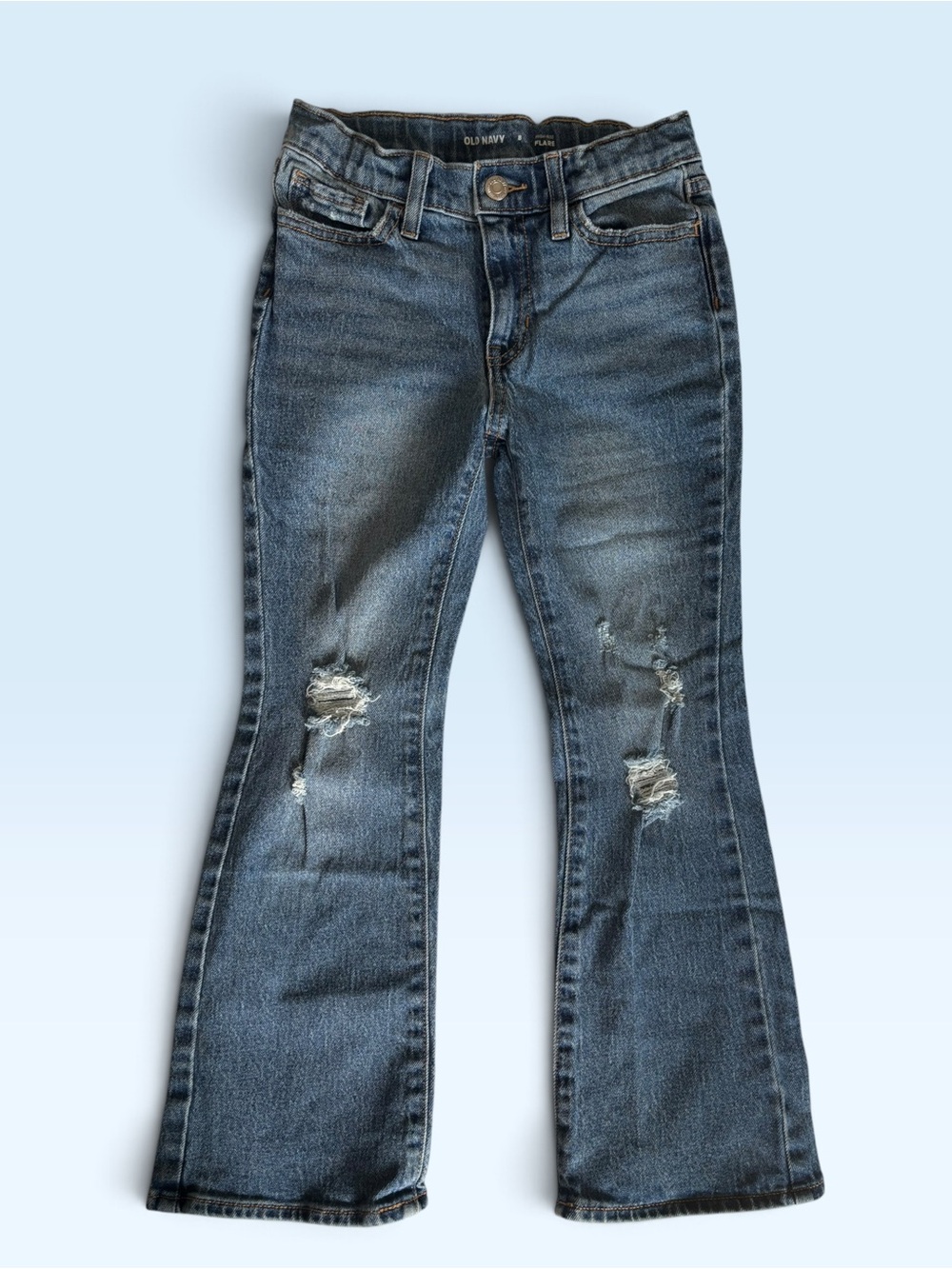Girls High-Rise Flare Jeans Size 8